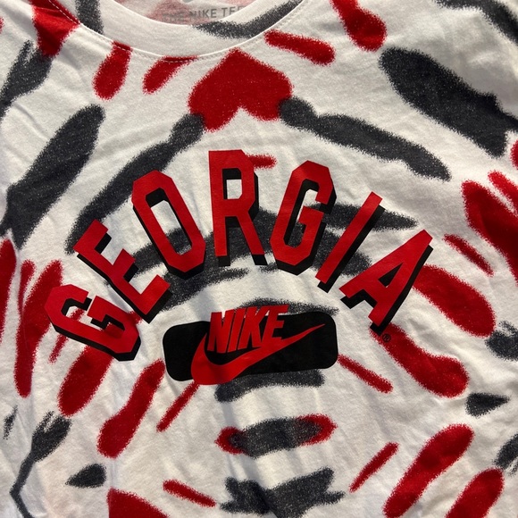 Georgia Bulldogs T-Shirt Nike Mens Small Red  tide dye Short Sleeve shirt - Picture 3 of 6